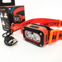 Ліхтар налобний G08-2XPG(white+yellow)+LED(red), Налобний ліхтар для автолюбителів, Led ліхтар налобний
