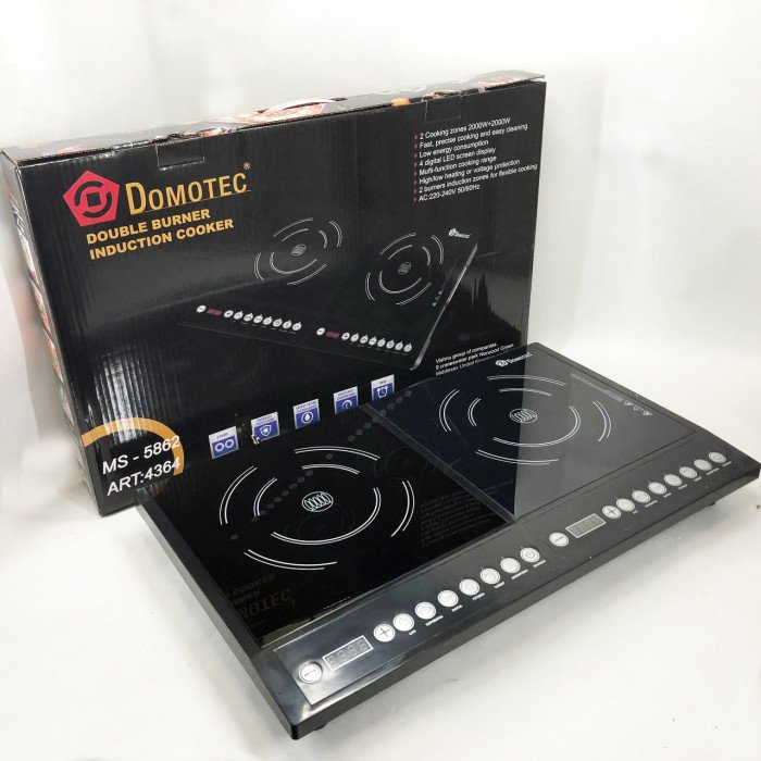 Плита індукційна настільна Domotec MS-5862 4000 Вт Електричні плити настільні двокомфоркові