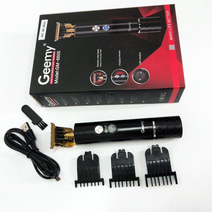 Професійна окантувальна машинка GEEMY GM-6605 для стрижки волосся, окантовки, бороди та вусів