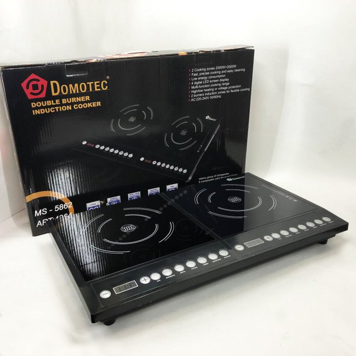 Плита індукційна настільна Domotec MS-5862 4000 Вт Електричні плити настільні двокомфоркові