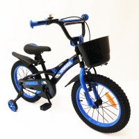 Дитячий двоколісний велосипед Hammer Smart H2021 20 дюймів із бічними колесами, кошиком. Колір: синій