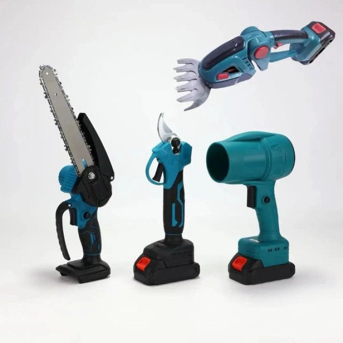 Акумуляторний універсальний садовий набір 6 в 1 Секатор Міні-пила Триммер Повітродувка Подовжувач Кущоріз