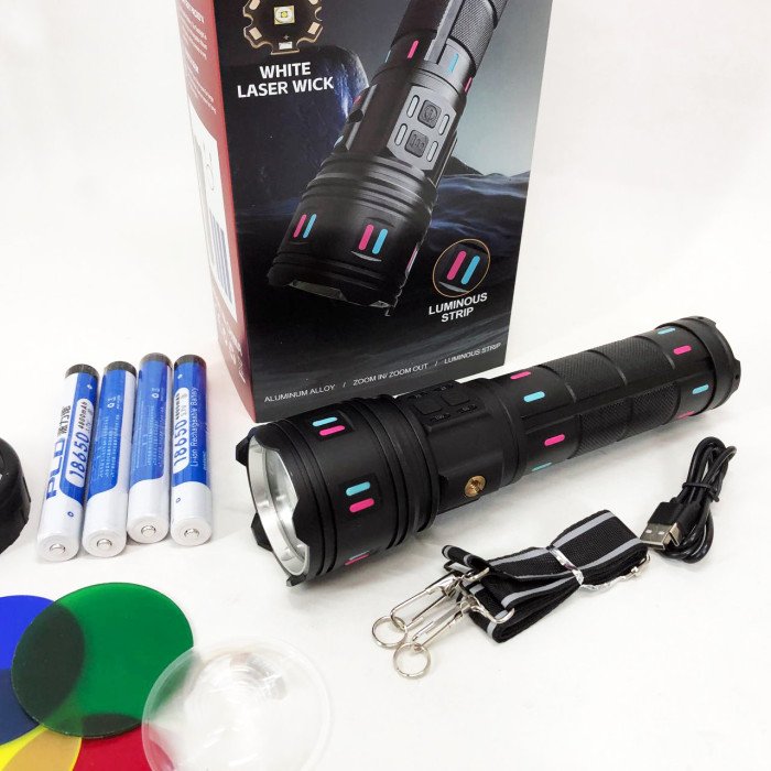 Ліхтар AK177-WHITE LASER LED PM60-TG, Топ-ліхтарик ліхтарик світлодіодний акумуляторний портативний