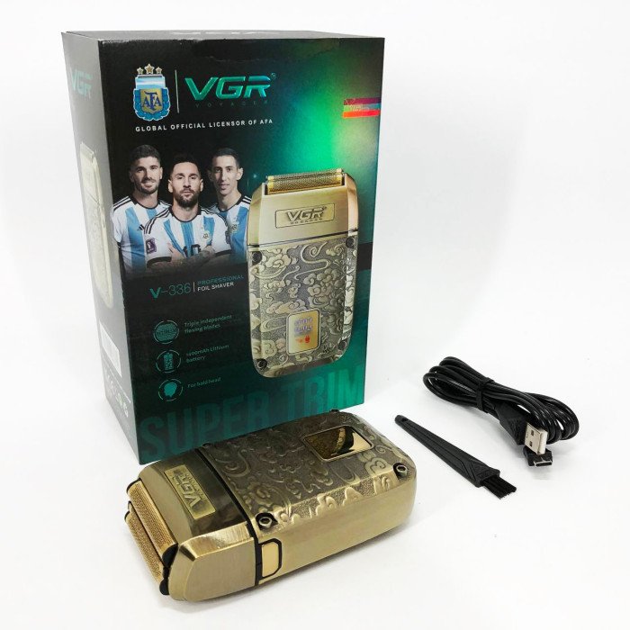Електробритва-шейвер VGR V-336 LED Display чоловіча професійна для сухого та вологого гоління металева