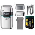 Електробритва Шейвер VGR V-350 чоловіча акумуляторна бритва для гоління з дисплеєм. Колір: срібний