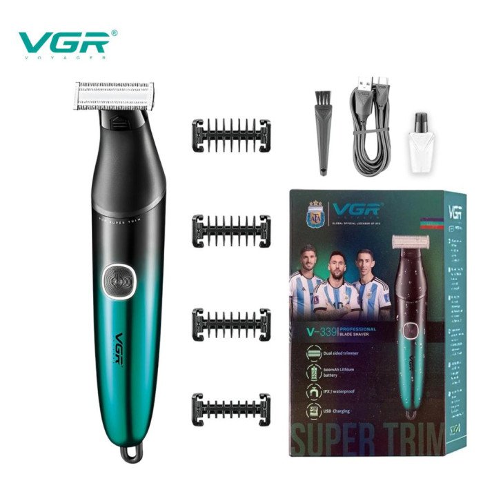 Бритва-триммер для стрижки бороди та вусів VGR V-339 GREEN