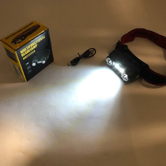 Ліхтар налобний 6532-3030+SMD(WHITE+RED), Потужний налобний ліхтар для риболовлі, Ліхтар для шолома на голову