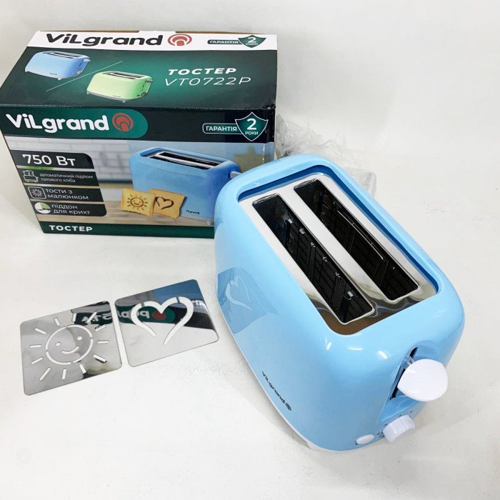 Тостер VILGRAND VT0722P. Колір: блакитний