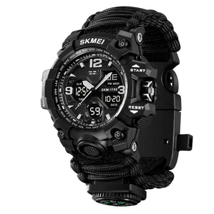Годинник наручний чоловічий SKMEI 1155BKBK PARACORD