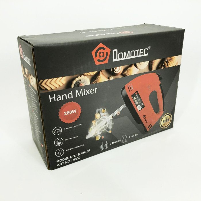 Міксер DOMOTEC R6633R 260 Вт, Кухонний ручний міксер хороший, Міксер для приготування крему