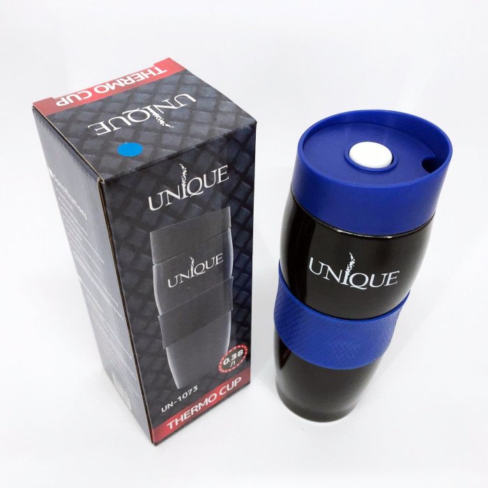 Термокухоль UNIQUE UN-1073 0.38 л, Термос з нержавіючої сталі металевий. Колір: синій