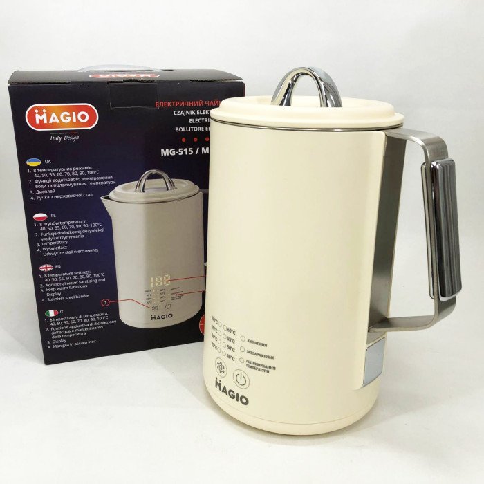Електрочайник Magio MG-516, 1.5 л, 1500 Вт, з подвійними стінками