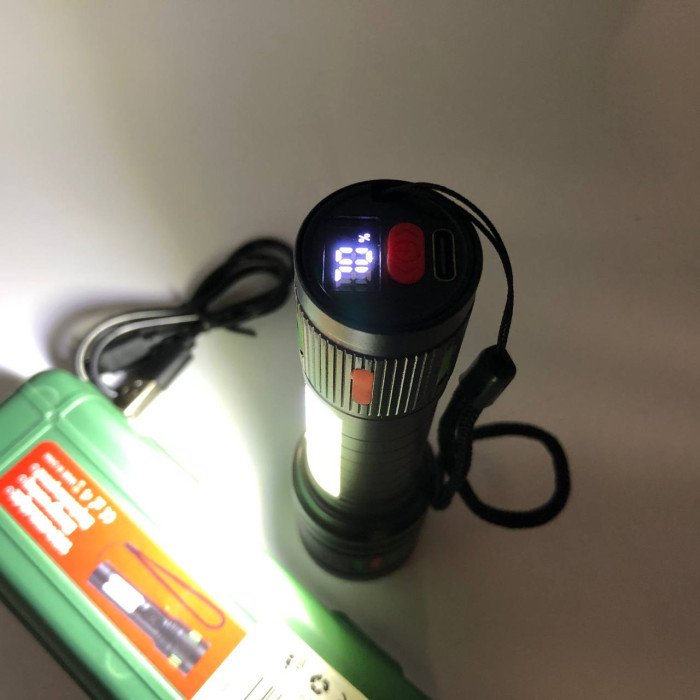 Ліхтарик 623-TG+COB, Переносний ручний потужний ліхтар, Портативний світлодіодний ліхтар із зарядкою