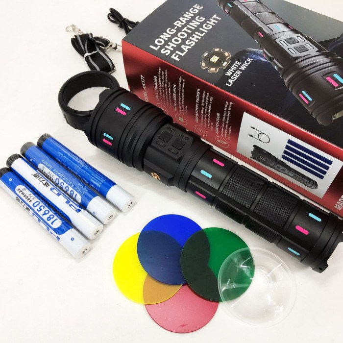 Ліхтар AK177-WHITE LASER LED PM60-TG, Топ-ліхтарик ліхтарик світлодіодний акумуляторний портативний