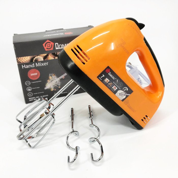 Міксер DOMOTEC R6633O 7 швидкостей 260 Вт 2 віночки, Міксер для молочних коктейлів для дому ручний міксер