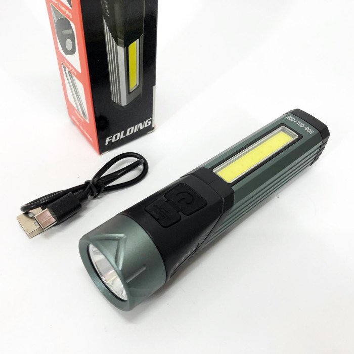 Ліхтар кишеньковий поворотний Police 508-OSL+COB, вбудованим акумулятором, магнітом та 7 режимами