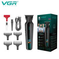 Професійний триммер для бороди та вусів з керамікою VGR V-930 насадки 1-7 мм. Колір: зелений