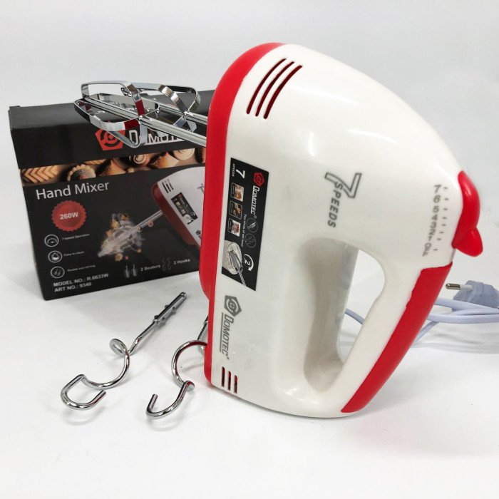 Міксер DOMOTEC R6633W 260 Вт, Простий ручний міксер, Міксер зручний ручний, Міксер блендер ручний