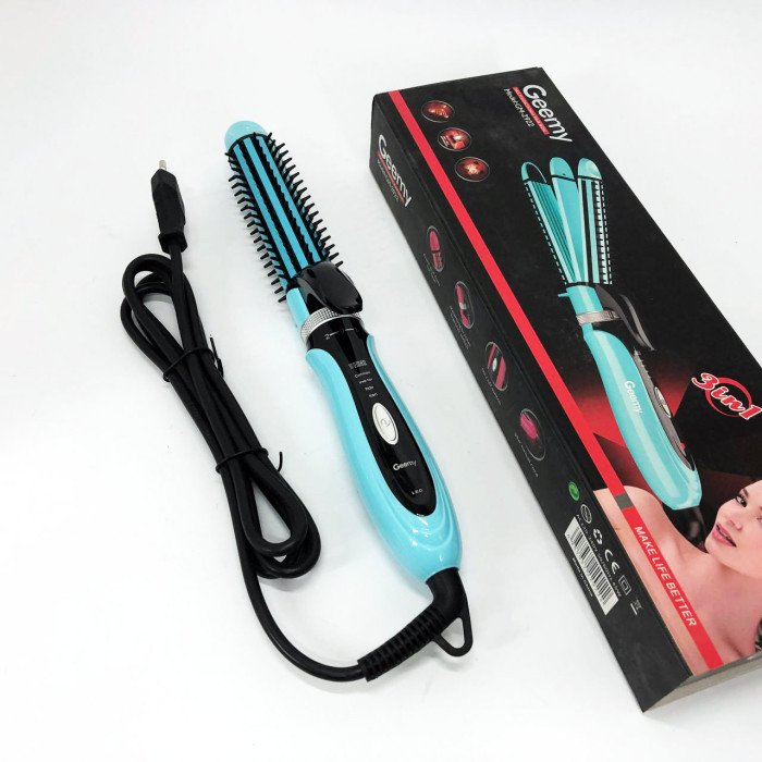 Плойка-праска 3в1 Gemei GM-2922 Плойка для створення об'ємних зачісок, Стайлер для завивки. Колір: блакитний