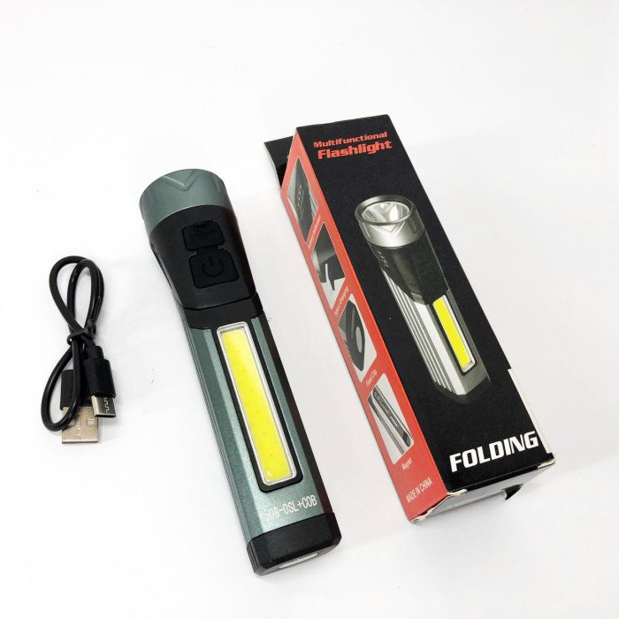 Ліхтар кишеньковий поворотний Police 508-OSL+COB, вбудованим акумулятором, магнітом та 7 режимами