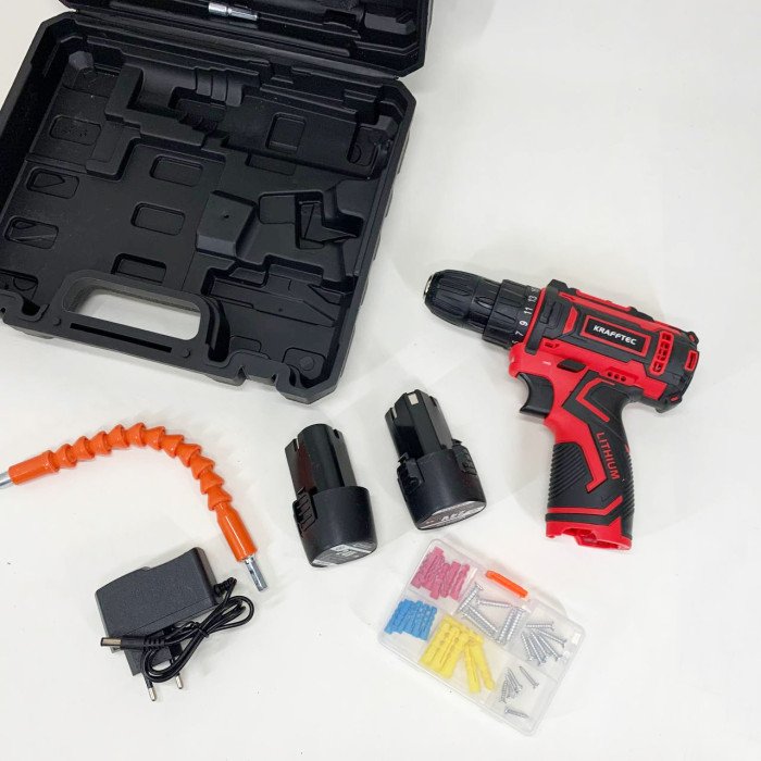 Акумуляторний шуруповерт із насадками KRAFFTEC 24V