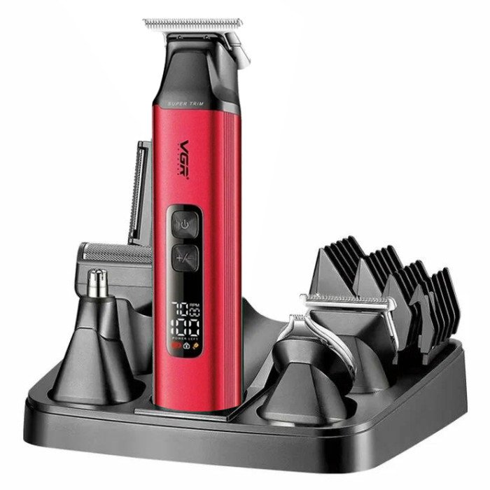 Набір для стрижки VGR V-117 6 в 1. Колір: червоний