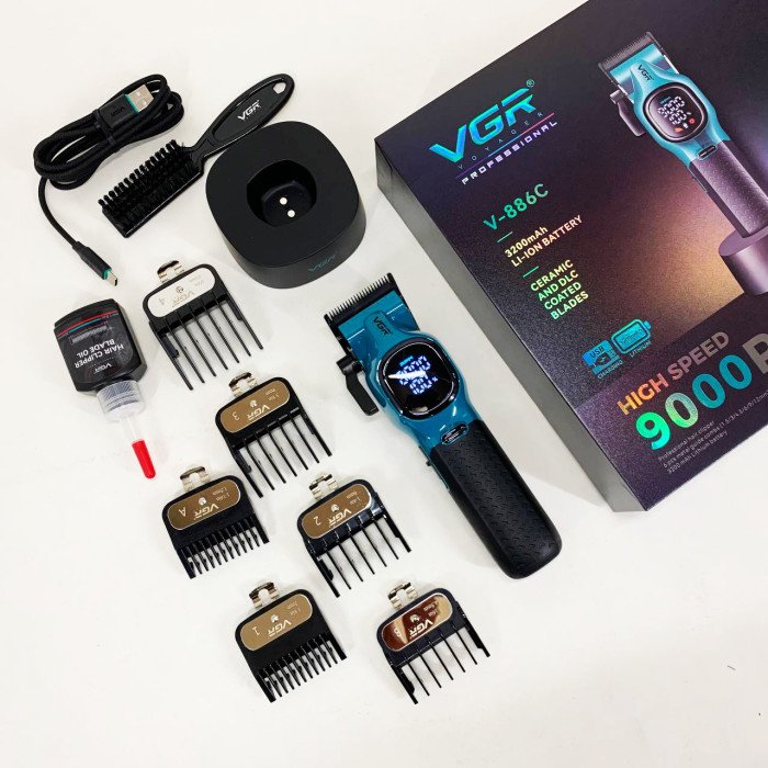 Машинка для стрижки акумуляторна VGR V-886C BLUE