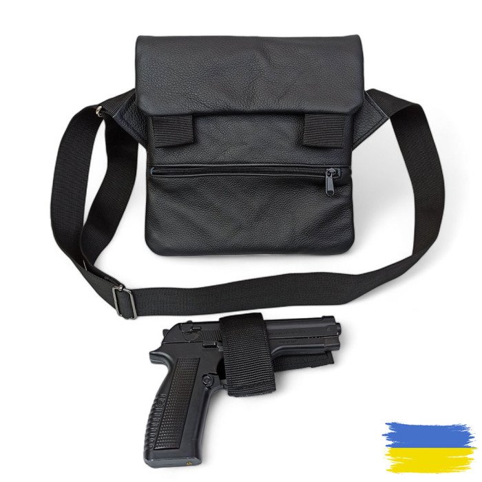 Набір 2В1. Шкіряна сумка з кобурою + ліхтарик професійний POLICE BL-X71-P50