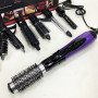 Фен - щітка стайлер Gemei GM-4835 багатофункціональний набір з насадками для волосся 10 в 1. Колір: фіолет