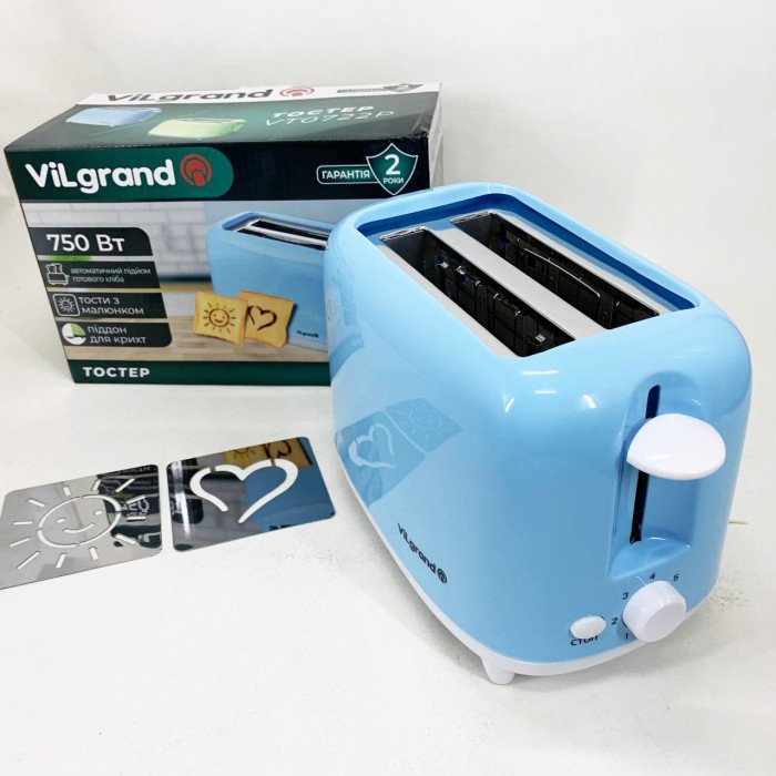 Тостер VILGRAND VT0722P. Колір: блакитний
