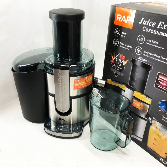 Електричний соковитискач RAF R.2700 для цитрусових, фруктів та овочів з ємністю для соку 1.1 л 800 Вт