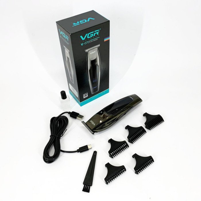 Машинка для стрижки волосся VGR V-070 Тример акумуляторний з USB та індикатором зарядки