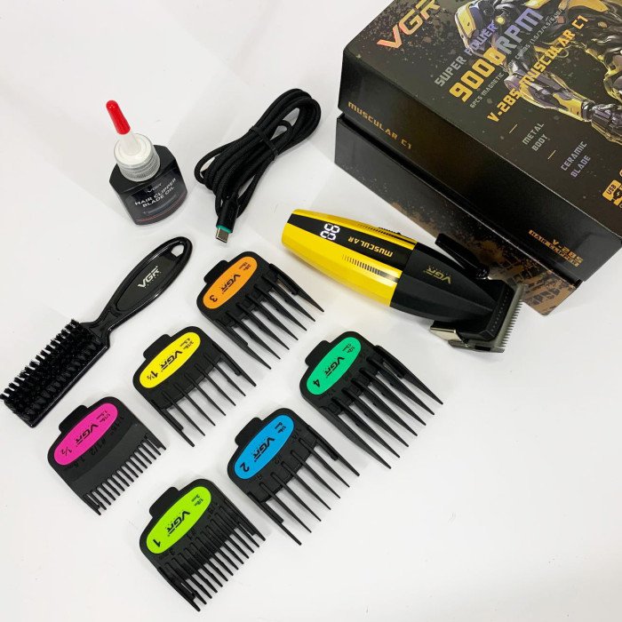 Професійна стрижкова машинка VGR V-285 акумуляторна з насадками