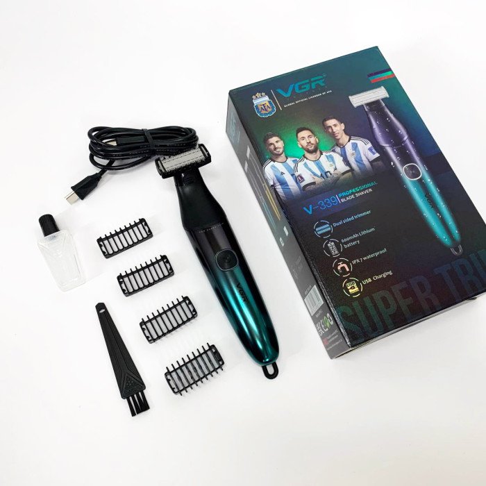 Бритва-триммер для стрижки бороди та вусів VGR V-339 GREEN