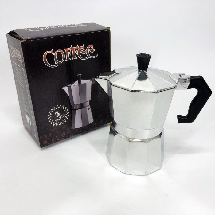 Гейзерна кавоварка UNIQUE UN-1911 алюмінієвий корпус 3 порції для меленої кави