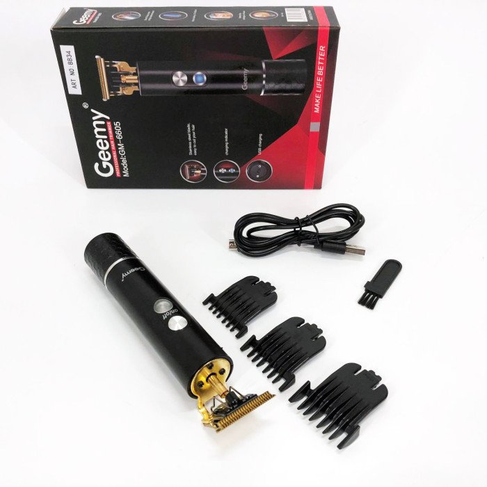 Професійна окантувальна машинка GEEMY GM-6605 для стрижки волосся, окантовки, бороди та вусів