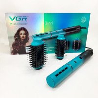 Електрична фен-щітка VGR V-489 стайлер для укладання волосся 1300 Вт. Колір: синій