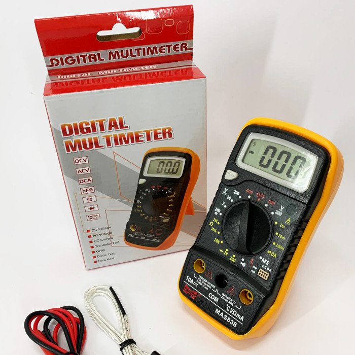 Мультиметр HAOYUE MAS838 з функцією вимірювання температури, перевірка транзисторів, звукове продзвонювання