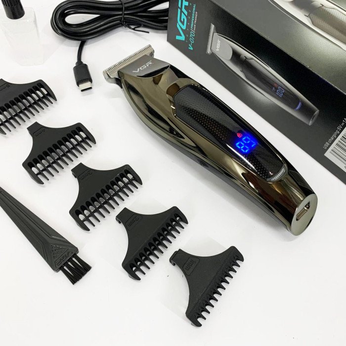 Машинка для стрижки волосся VGR V-070 Тример акумуляторний з USB та індикатором зарядки