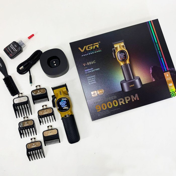 Машинка для стрижки акумуляторна VGR V-886C GOLD