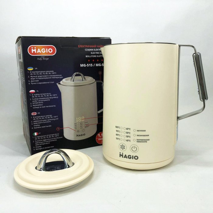 Електрочайник Magio MG-516, 1.5 л, 1500 Вт, з подвійними стінками