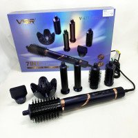 Фен-стайлер для волос 7в1 VGR V-477 DARK Blue Professional 1400 Вт 7 насадок