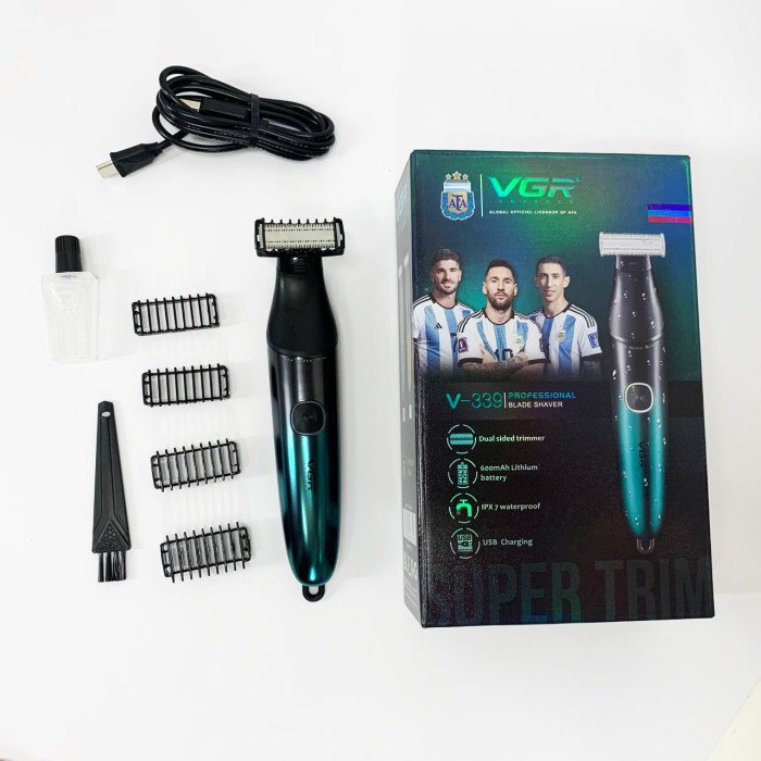 Бритва-триммер для стрижки бороди та вусів VGR V-339 GREEN