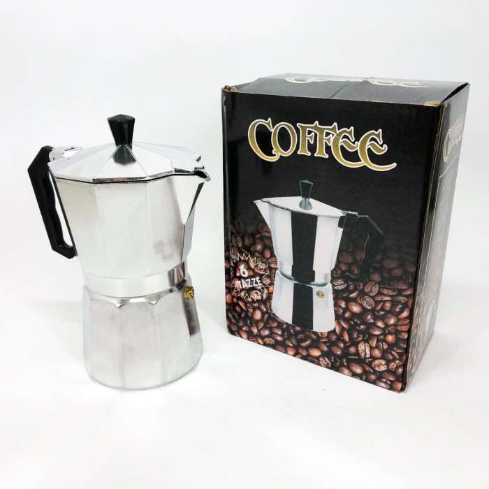 Кавоварка гейзерна з нержавіючої сталі UNIQUE UN-1912 270 мл, Гейзерна кавоварка 3 чашки