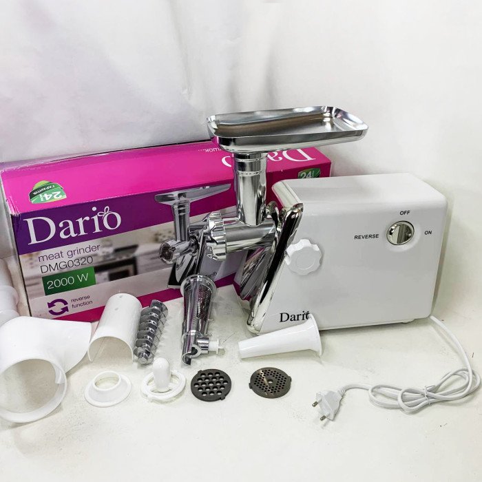 М'ясорубка електрична 2000 Вт Dario DMG0320. Колір: білий