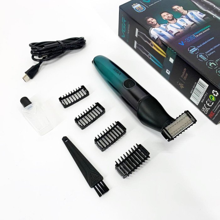 Бритва-триммер для стрижки бороди та вусів VGR V-339 GREEN