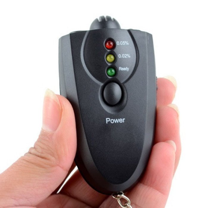 Електронний портативний алкотестер з підсвічуванням 2 x ААА, Компактний портативний алкотестер