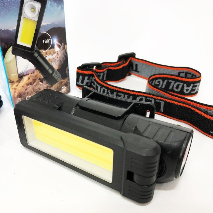 Ліхтар WORKLIGHT 2 в 1 5305-COB(WHITE+YELLOW), Потужний ліхтар для риболовлі, Потужний ліхтар на голову