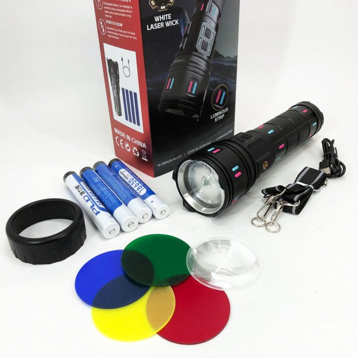 Ліхтар AK177-WHITE LASER LED PM60-TG, Топ-ліхтарик ліхтарик світлодіодний акумуляторний портативний