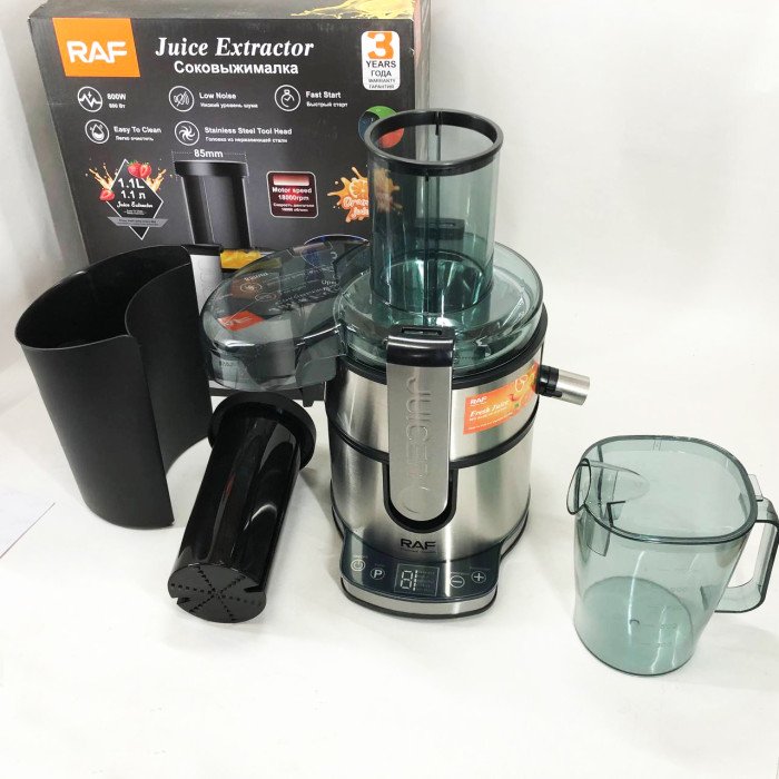 Електричний соковитискач RAF R.2700 для цитрусових, фруктів та овочів з ємністю для соку 1.1 л 800 Вт